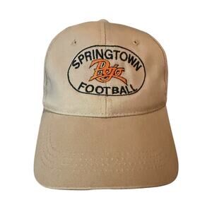 VTG Springtown Football Pojo Ball Cap Tan Beige Embroidered Logo Hat OC Brand